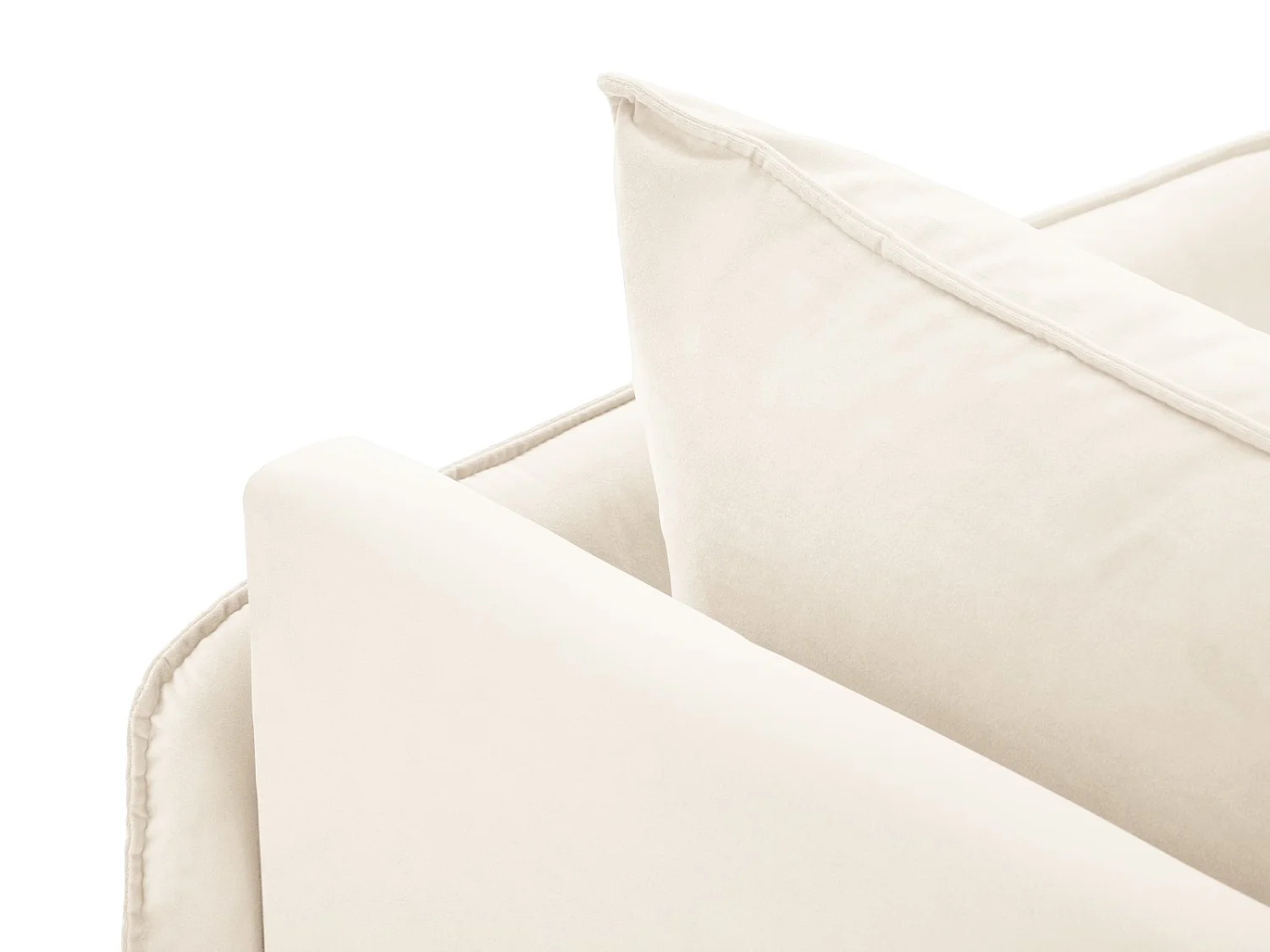 Cosmopolitan Design - Rechter chaise longue "Vienna" Flueel, Lichtbeige - 170x110x95cm