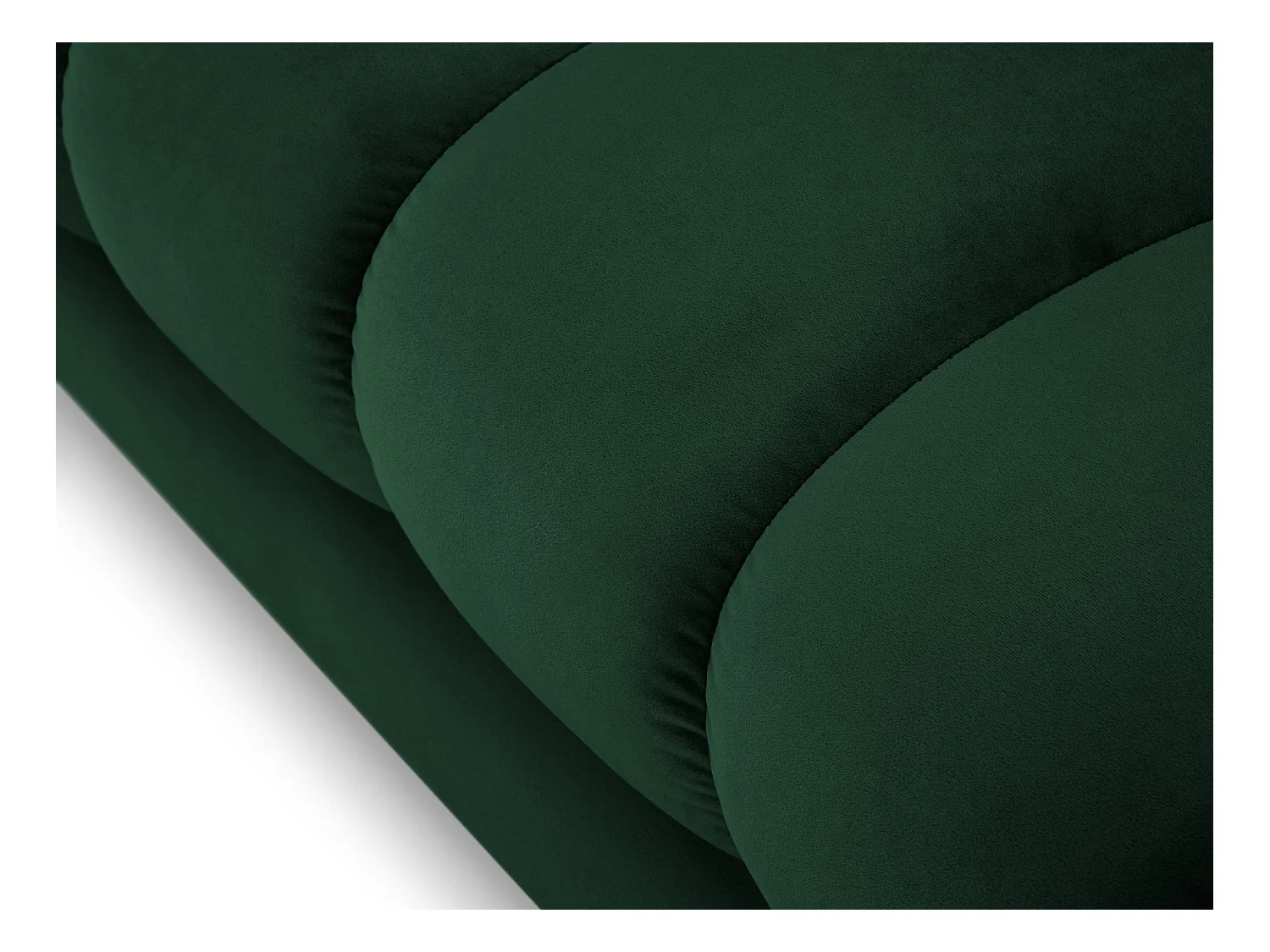 Cosmopolitan Design - Chaiselongue links "Bali" aus Samt flaschengrün - 185x102x75cm
