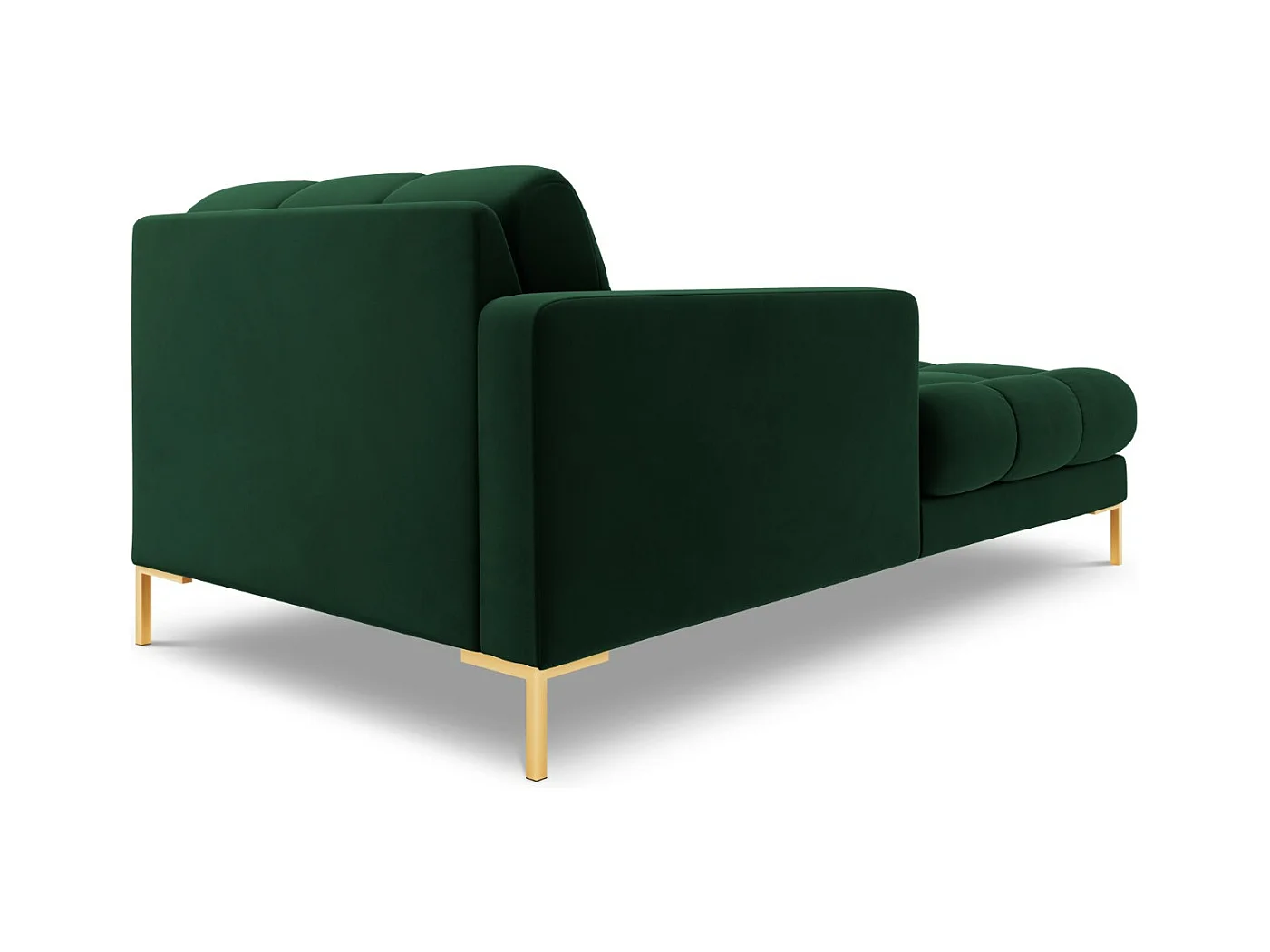 Cosmopolitan Design - Chaiselongue links "Bali" aus Samt flaschengrün - 185x102x75cm