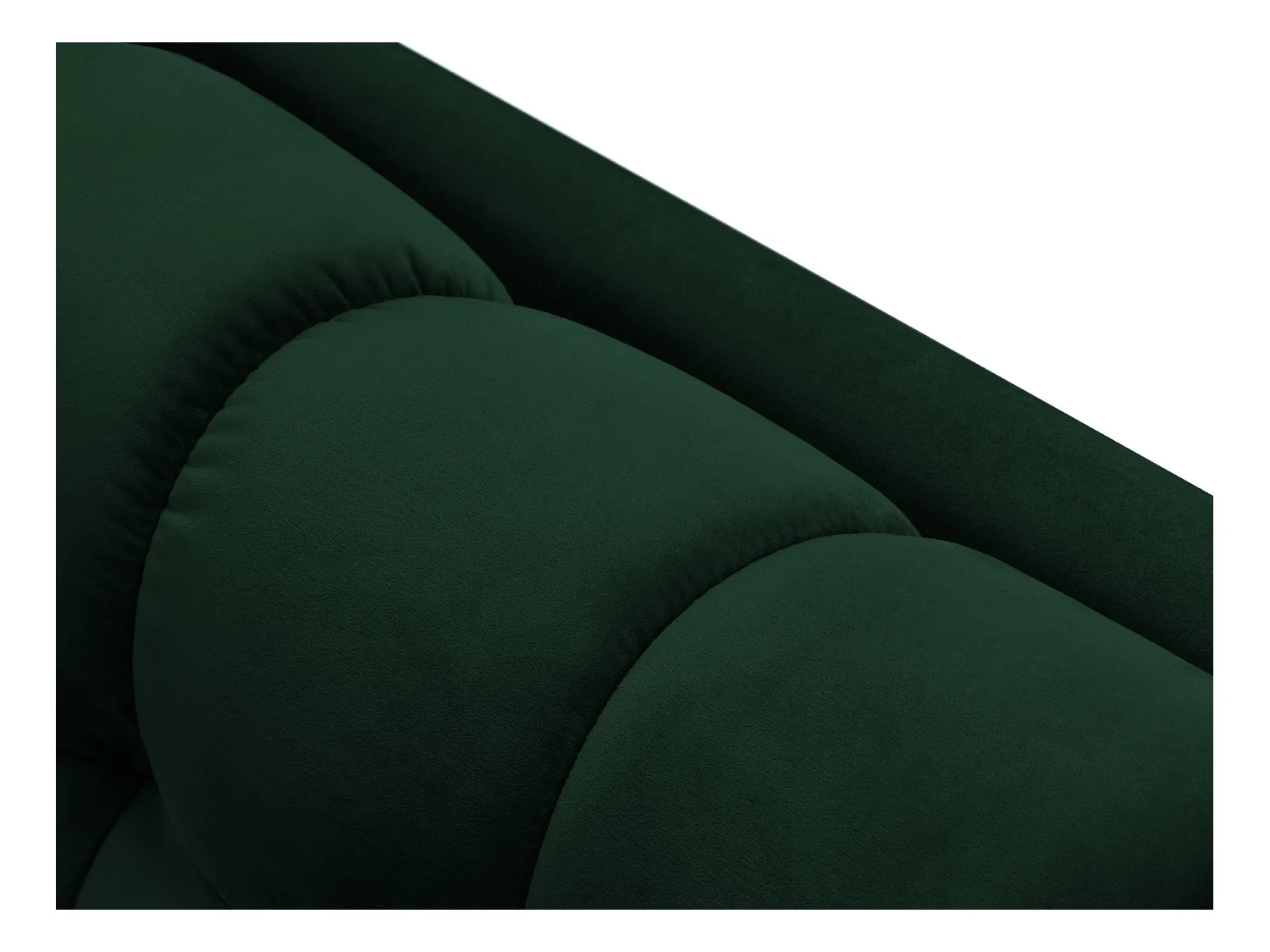 Cosmopolitan Design - Chaiselongue links "Bali" aus Samt flaschengrün - 185x102x75cm