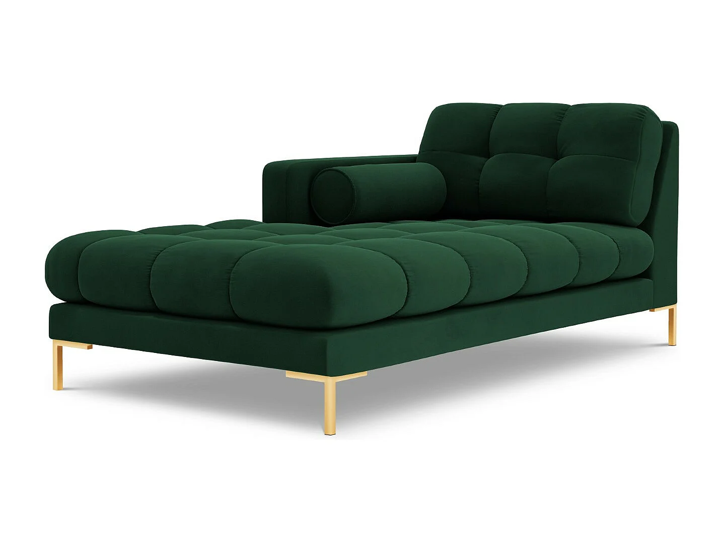 Cosmopolitan Design - Chaise longue esquerda "Bali" em veludo verde garrafa - 185x102x75cm
