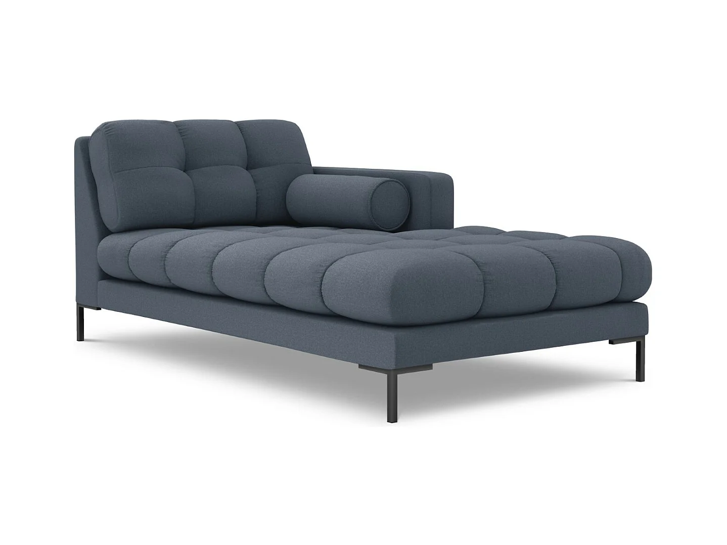 Cosmopolitan Design - Rechter chaise longue "Bali" Structurele stof, Donkerblauw - 185x102x75cm