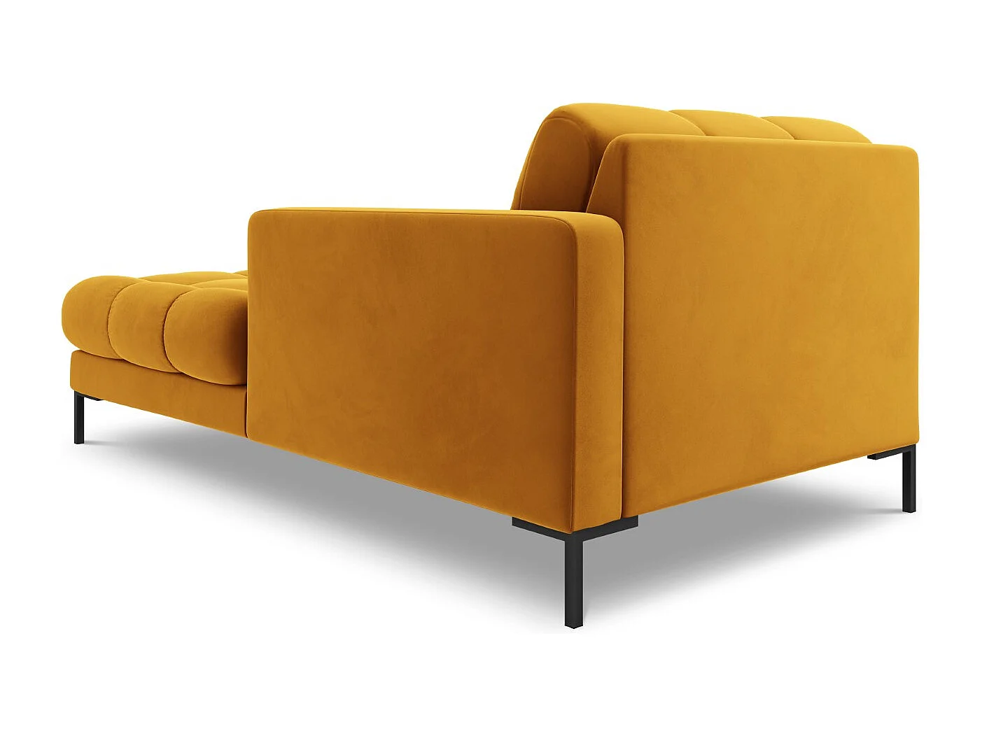 Cosmopolitan Design - Chaise longue direita "Bali" em veludo amarelo - 185x102x75cm