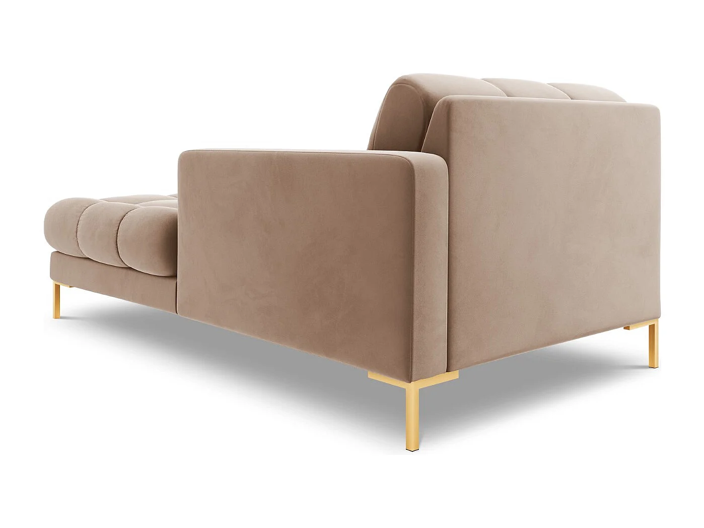 Cosmopolitan Design - Chaise longue destra "Bali" in velluto beige - 185x102x75cm