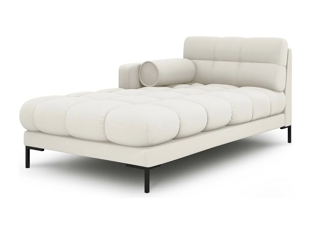 Cosmopolitan Design - Szezlong bok lewy, "Bali" tkanina strukturalna, beż jasny - 185x102x75cm