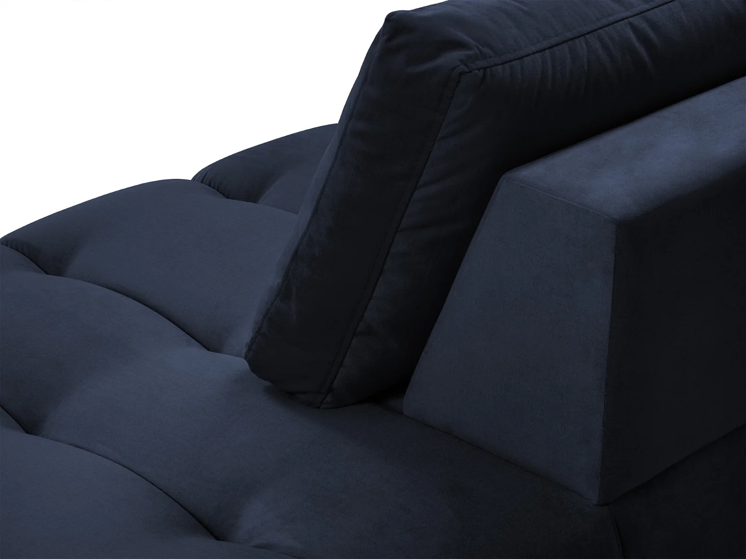 Cosmopolitan Design - Chaise longue direita "Hastings" 2 lugares em veludo azul real - 216x102x75cm