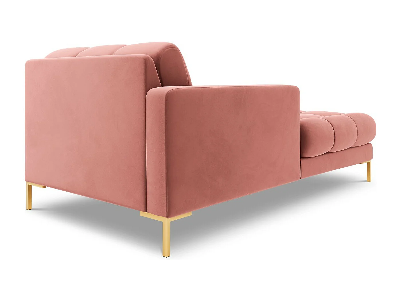 Cosmopolitan Design - Méridienne gauche "Bali" en velours rose - 185x102x75cm