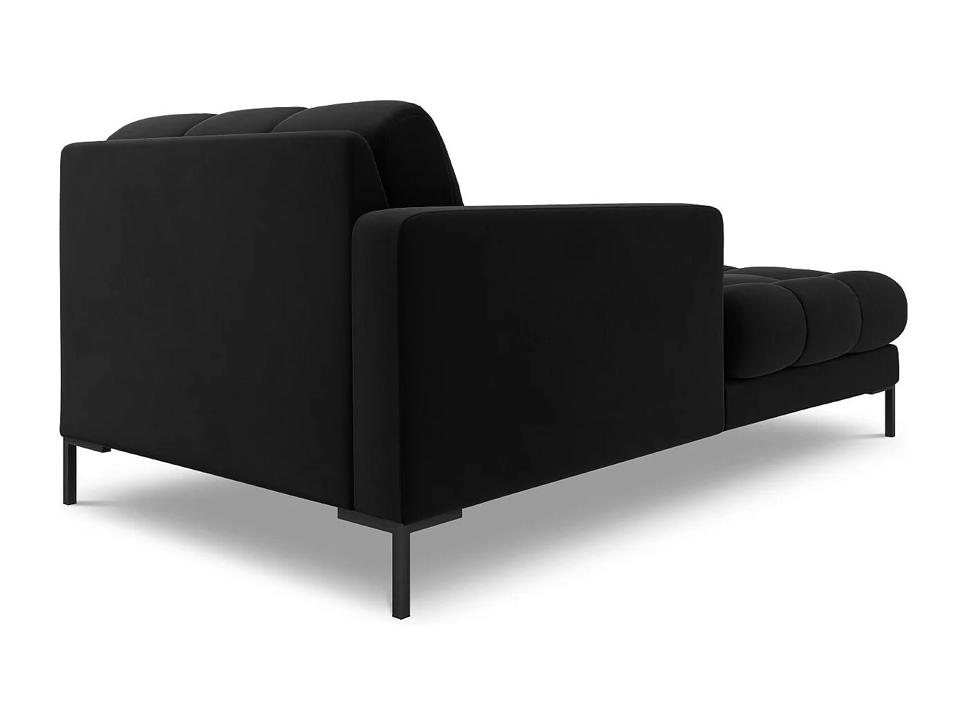 Cosmopolitan Design - Chaise longue sinistra "Bali" in velluto nero - 185x102x75cm