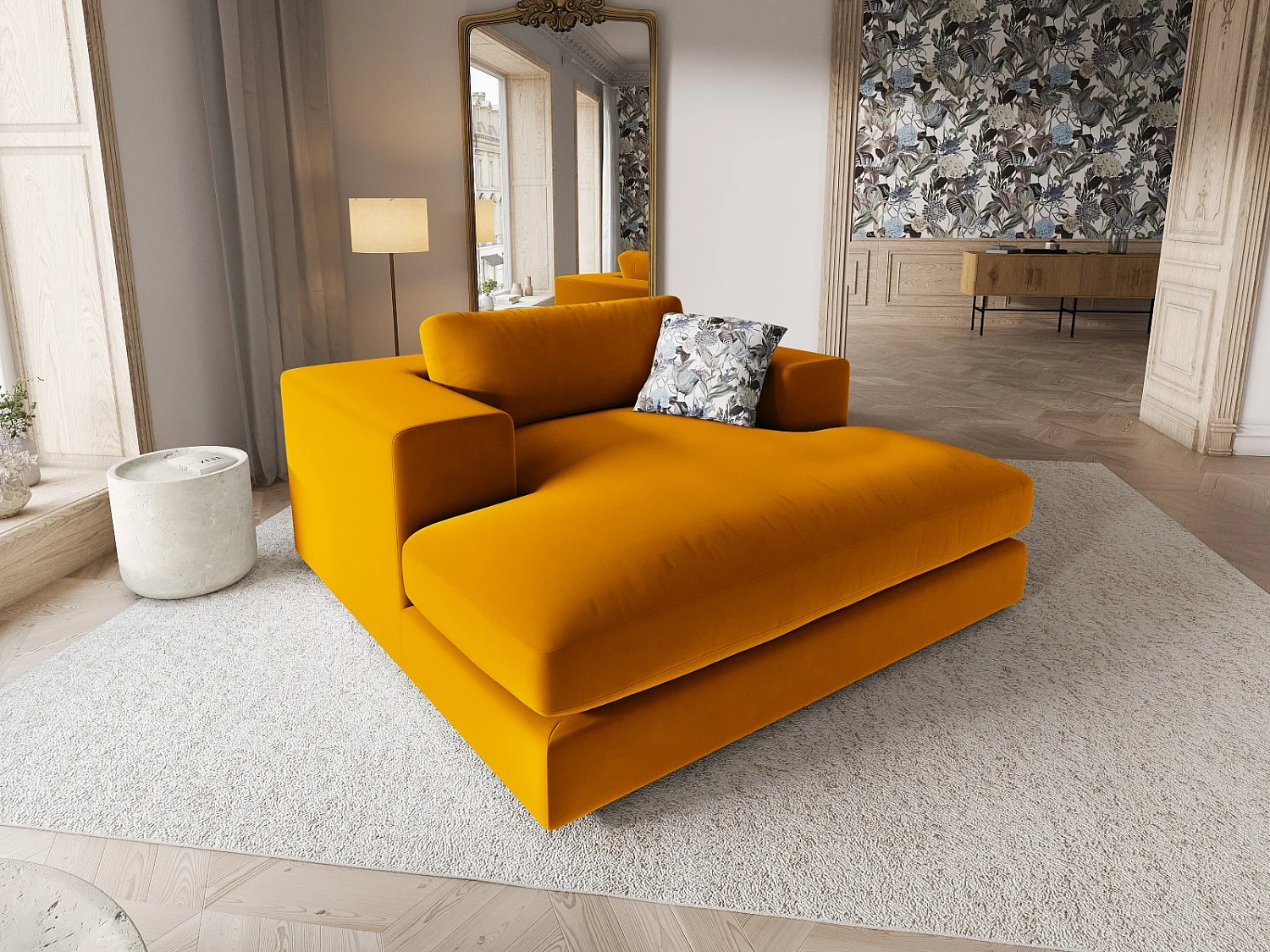 CXL by Christian Lacroix - Chaise longue "Tendance" Flueel, Goud - 156x140x72cm