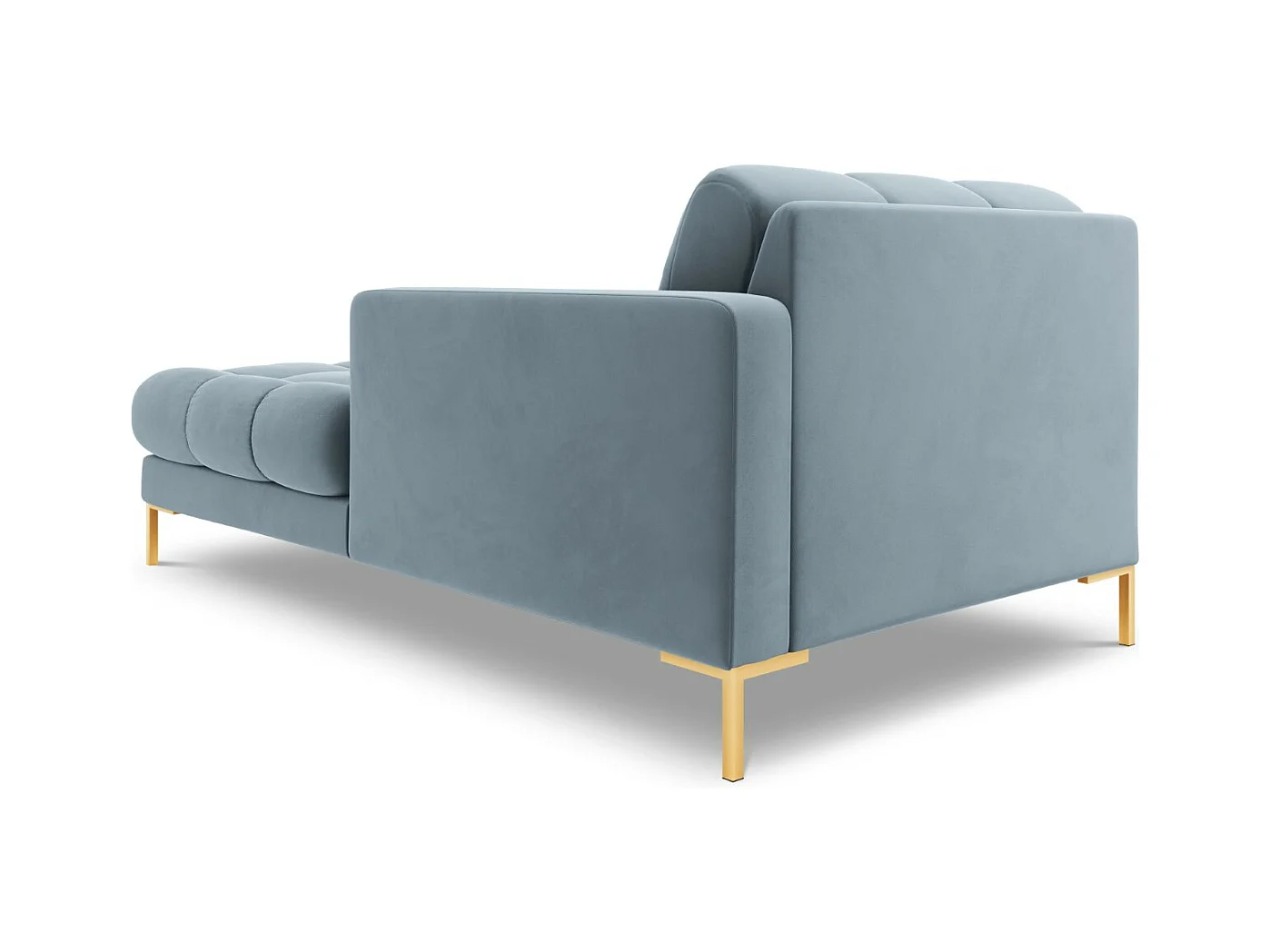 Cosmopolitan Design - Rechter chaise longue "Bali" Flueel, Lichtblauw - 185x102x75cm