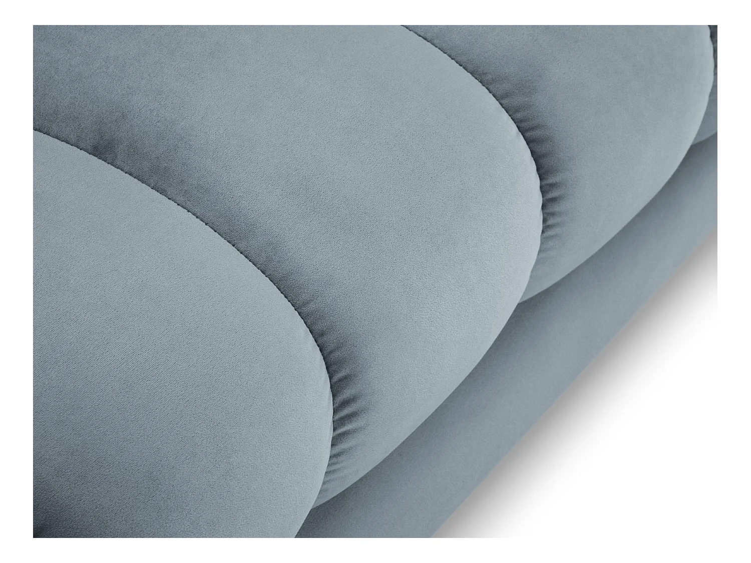 Cosmopolitan Design - Rechter chaise longue "Bali" Flueel, Lichtblauw - 185x102x75cm