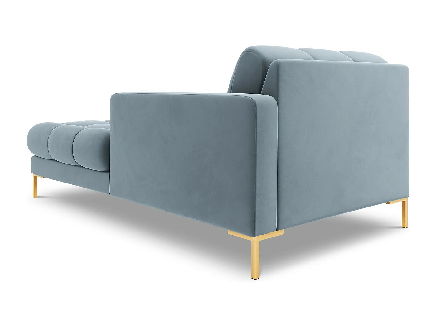 Cosmopolitan Design - Chaise longue direita "Bali" em veludo azul claro - 185x102x75cm