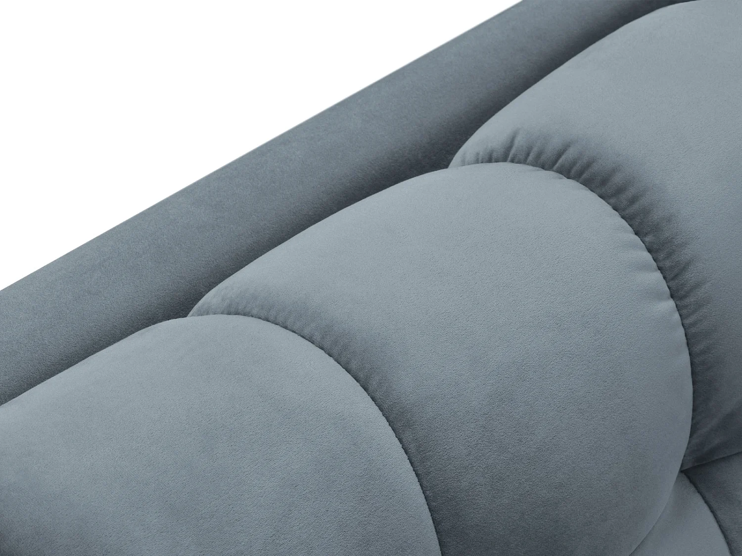 Cosmopolitan Design - Chaise longue direita "Bali" em veludo azul claro - 185x102x75cm