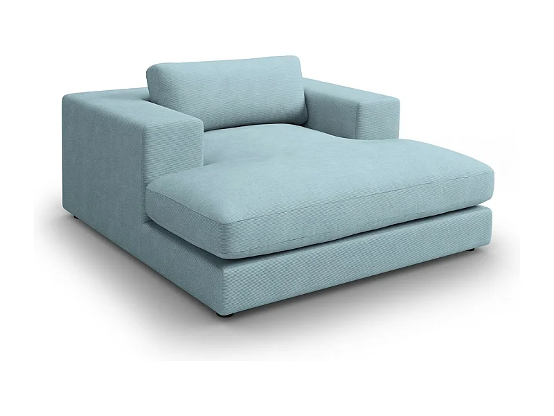 CXL by Christian Lacroix - Chaise longue "Tendance" de pana azul claro - 156x140x72cm