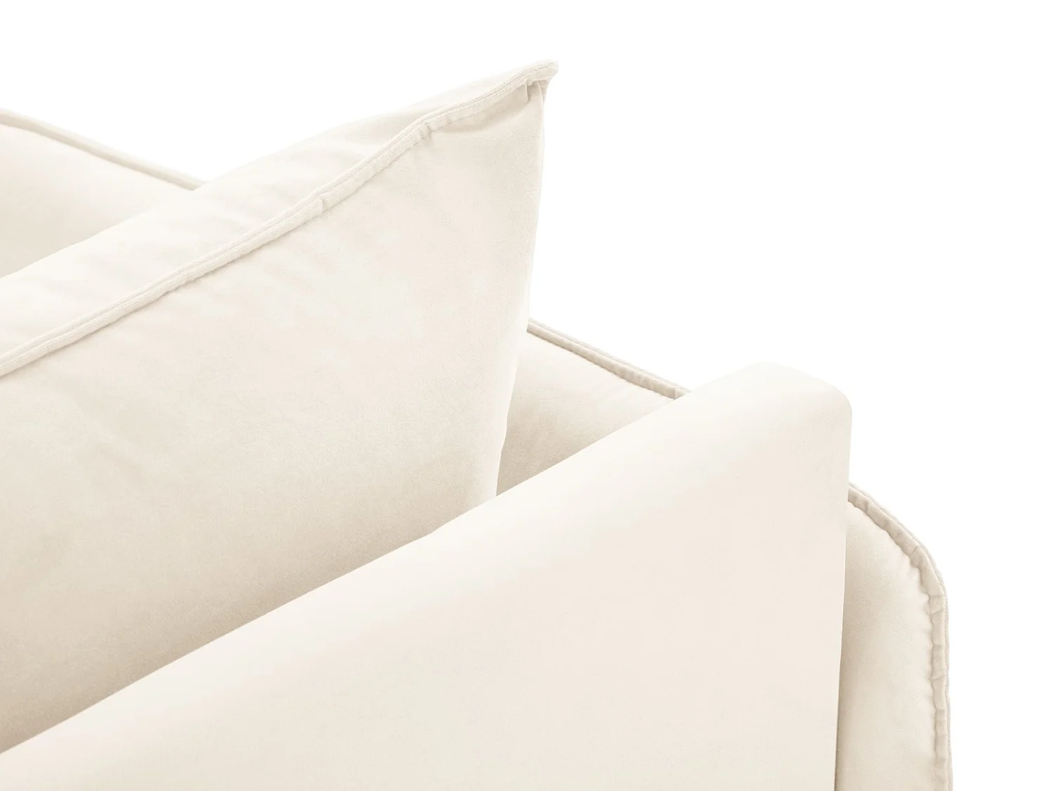 Cosmopolitan Design - Chaise longue esquerda "Vienna" em veludo bege claro - 170x110x95cm