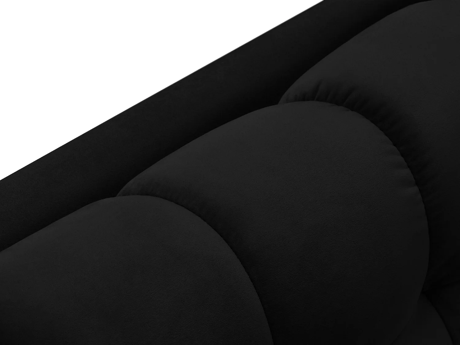 Cosmopolitan Design - Chaise longue direita "Bali" em veludo preto - 185x102x75cm