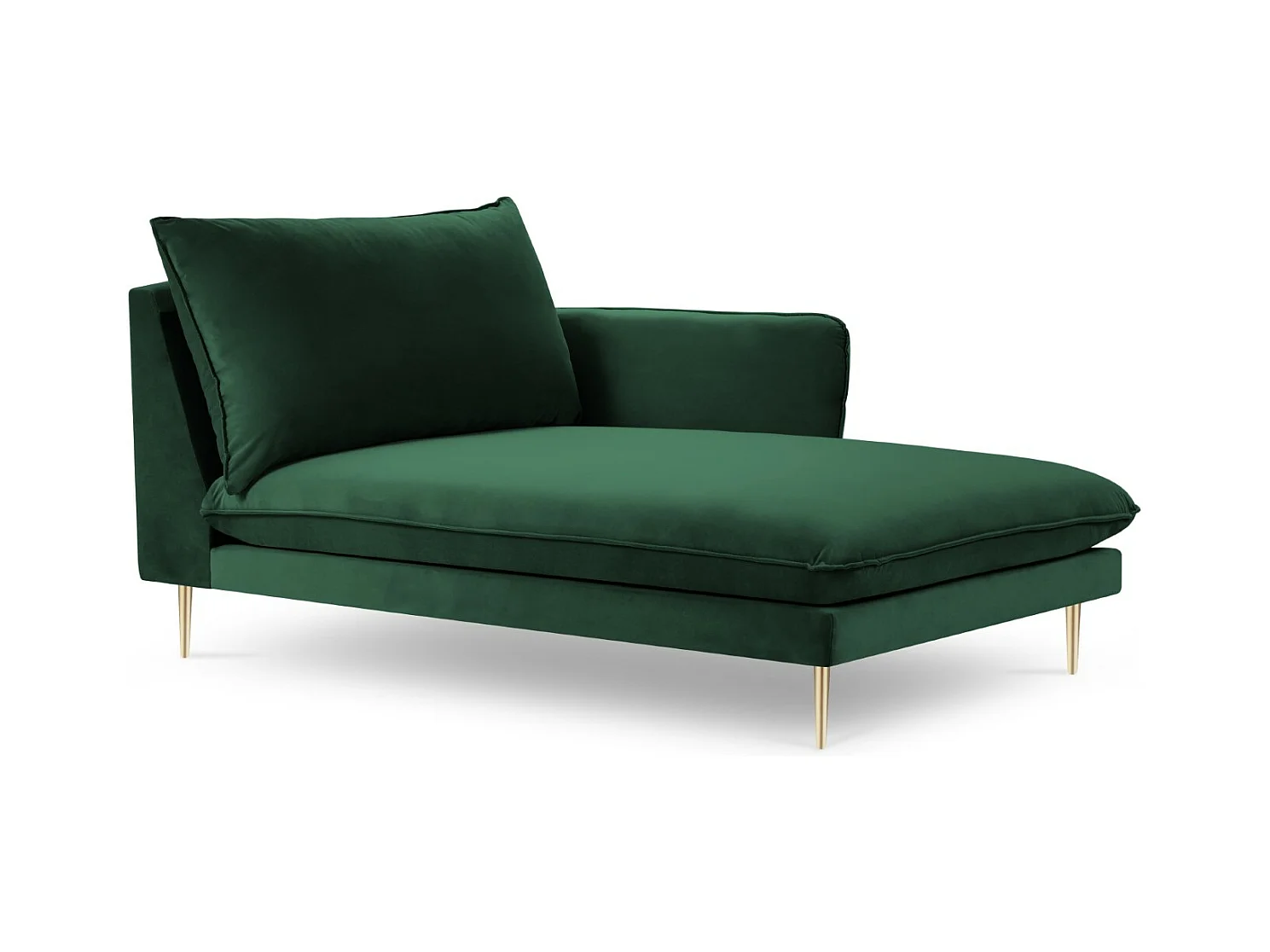 Cosmopolitan Design - Méridienne droite "Vienna" en velours vert bouteille - 170x110x95cm
