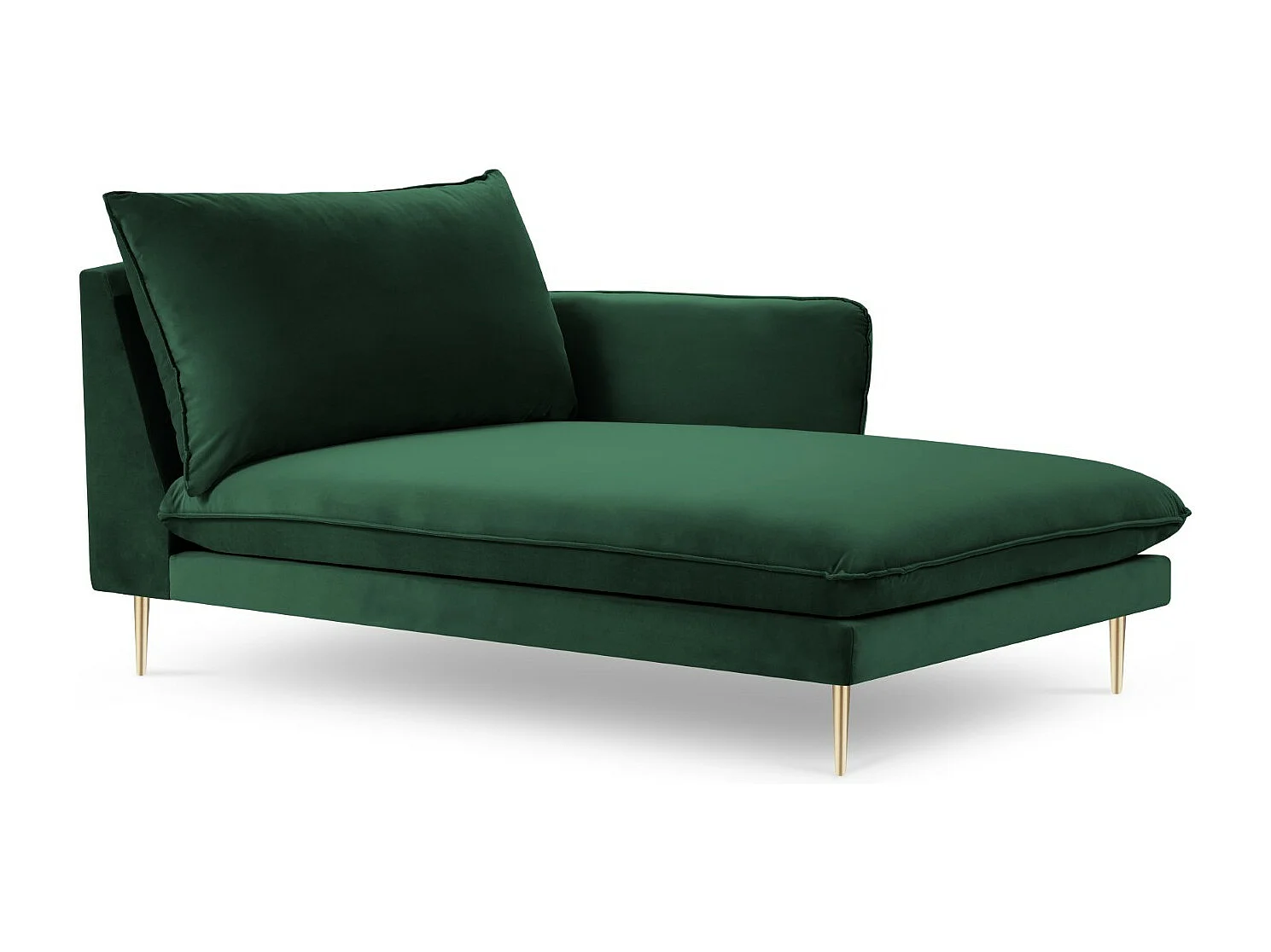 Cosmopolitan Design - Méridienne droite "Vienna" en velours vert bouteille - 170x110x95cm