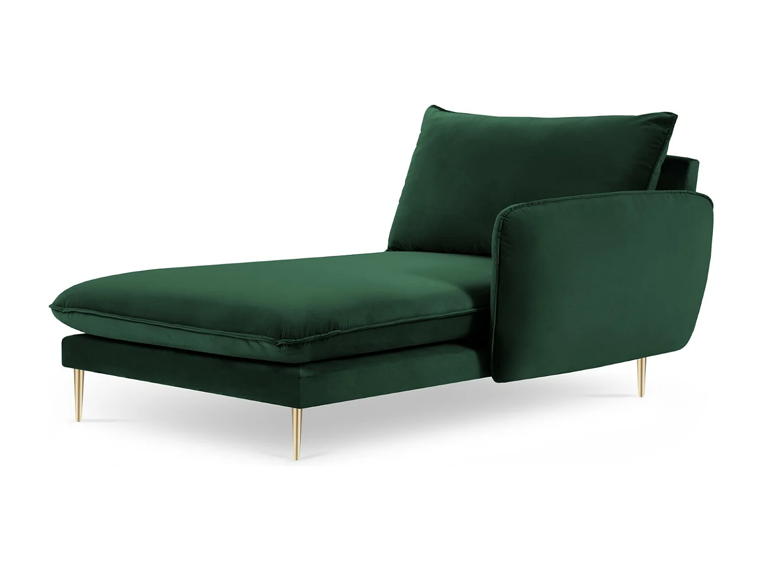 Cosmopolitan Design - Méridienne droite "Vienna" en velours vert bouteille - 170x110x95cm