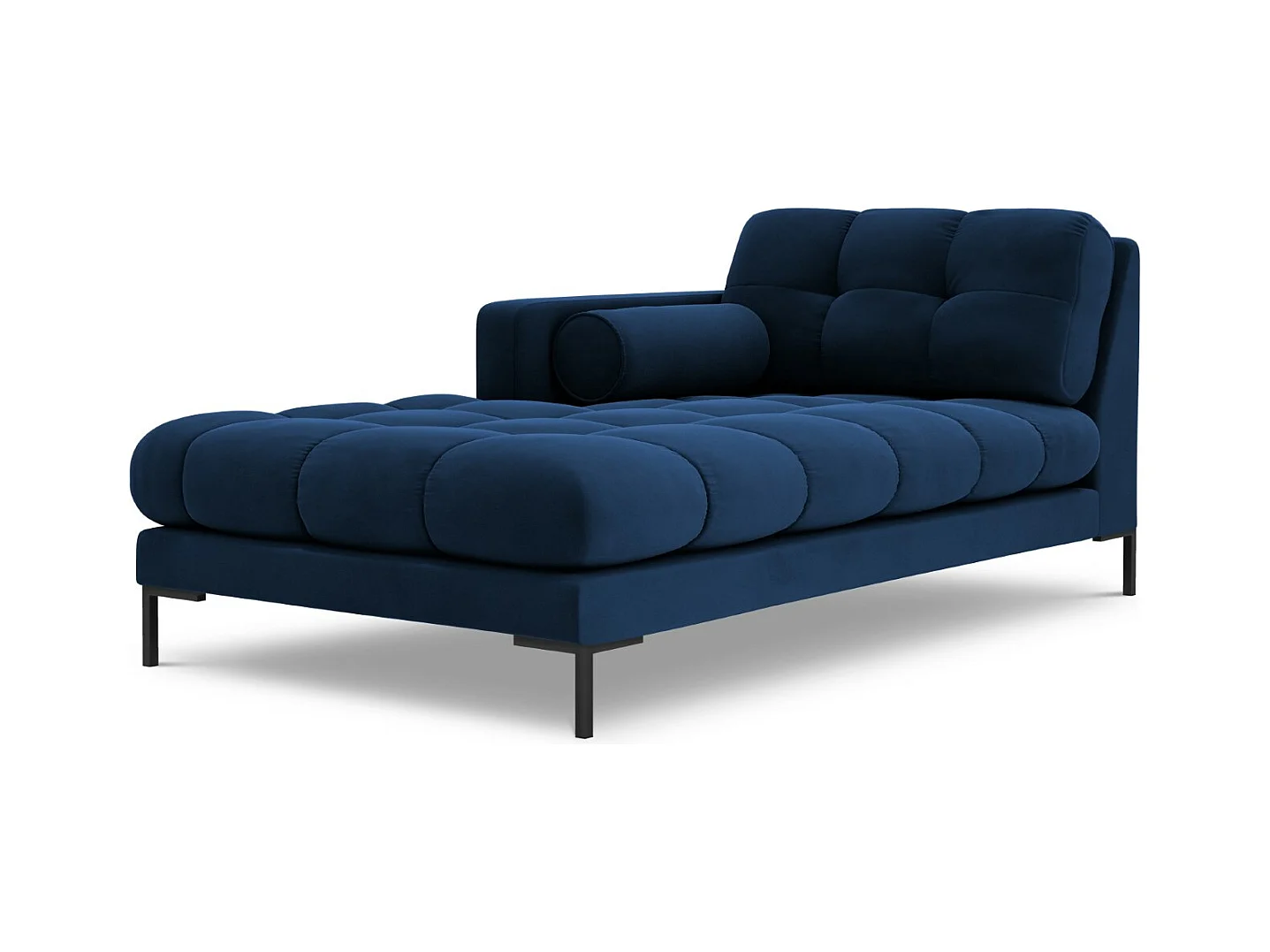 Cosmopolitan Design - Méridienne gauche "Bali" en velours bleu roi - 185x102x75cm