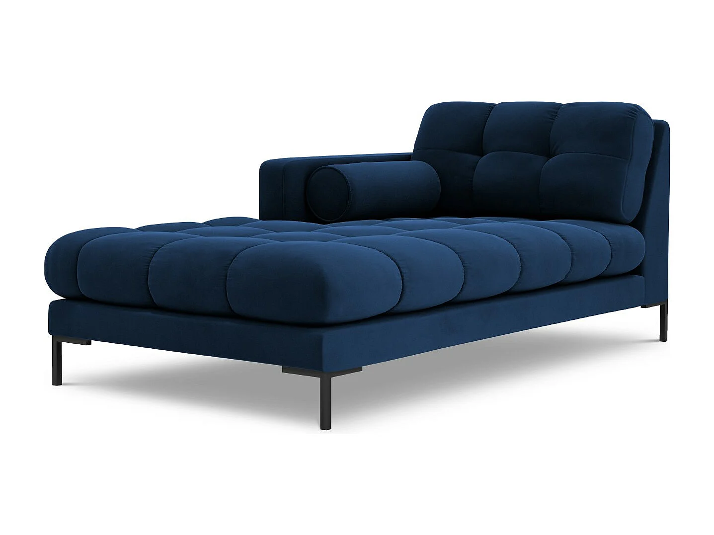 Cosmopolitan Design - Chaise longue esquerda "Bali" em veludo azul real - 185x102x75cm