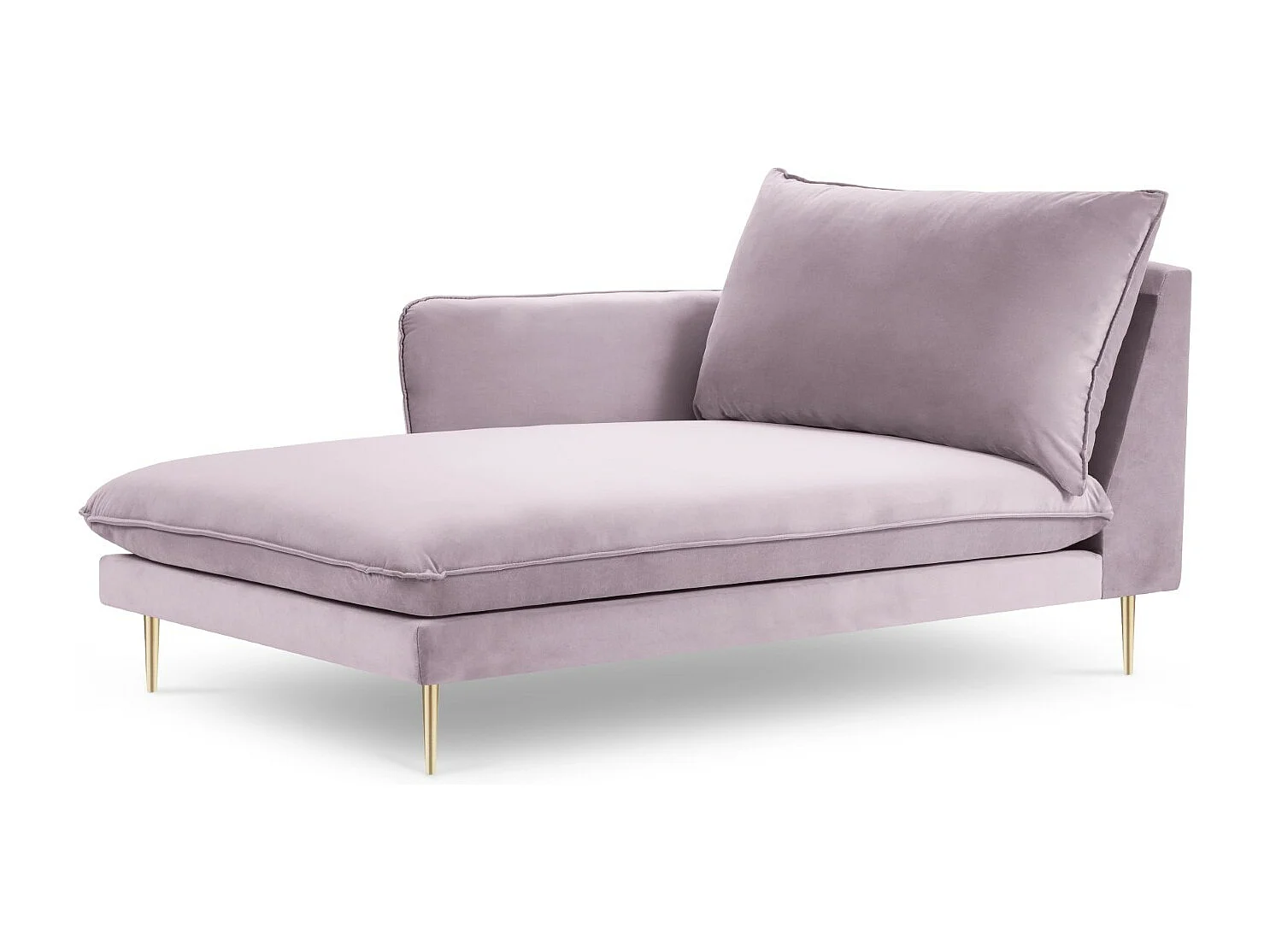 Cosmopolitan Design - Méridienne gauche "Vienna" en velours lavande - 170x110x95cm