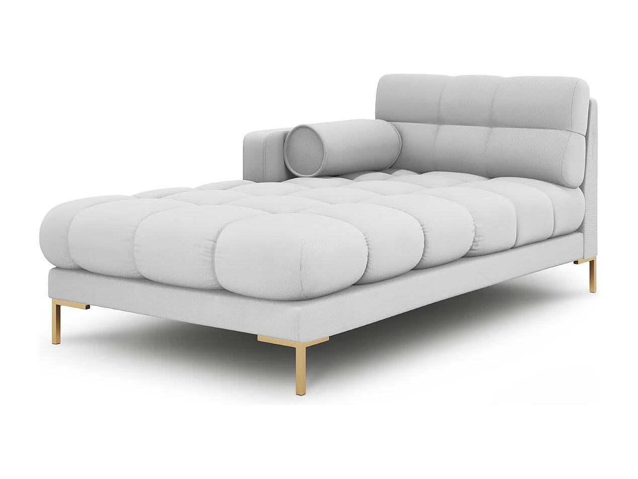 Cosmopolitan Design - Chaise longue de angulo izquierdo "Bali" de tejido estructural gris claro - 185x102x75cm