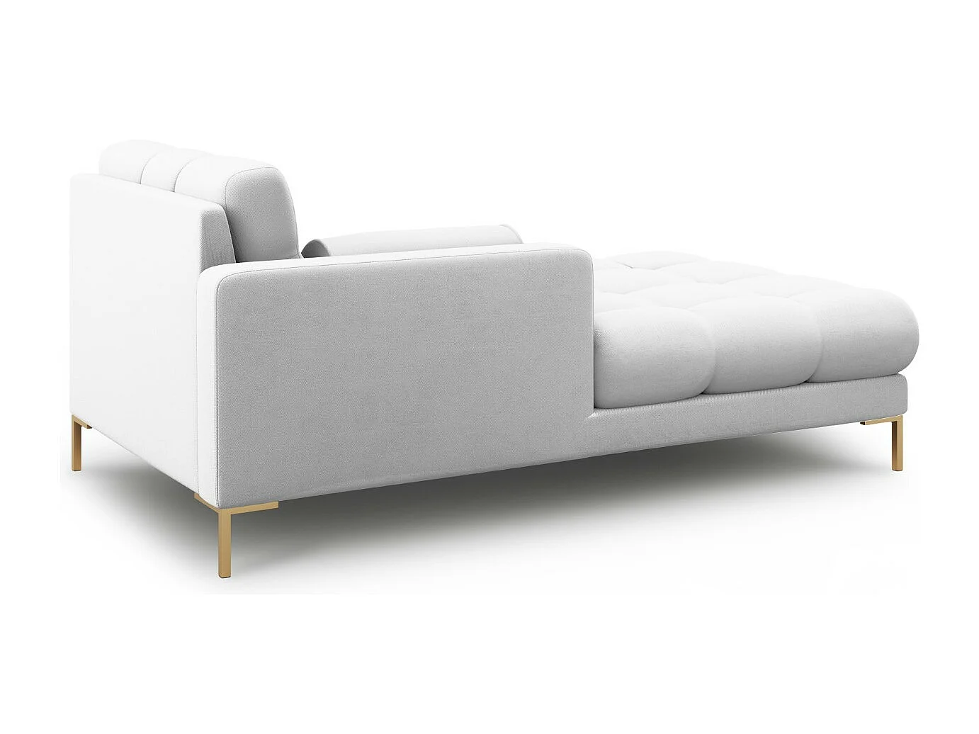 Cosmopolitan Design - Chaise longue de angulo izquierdo "Bali" de tejido estructural gris claro - 185x102x75cm