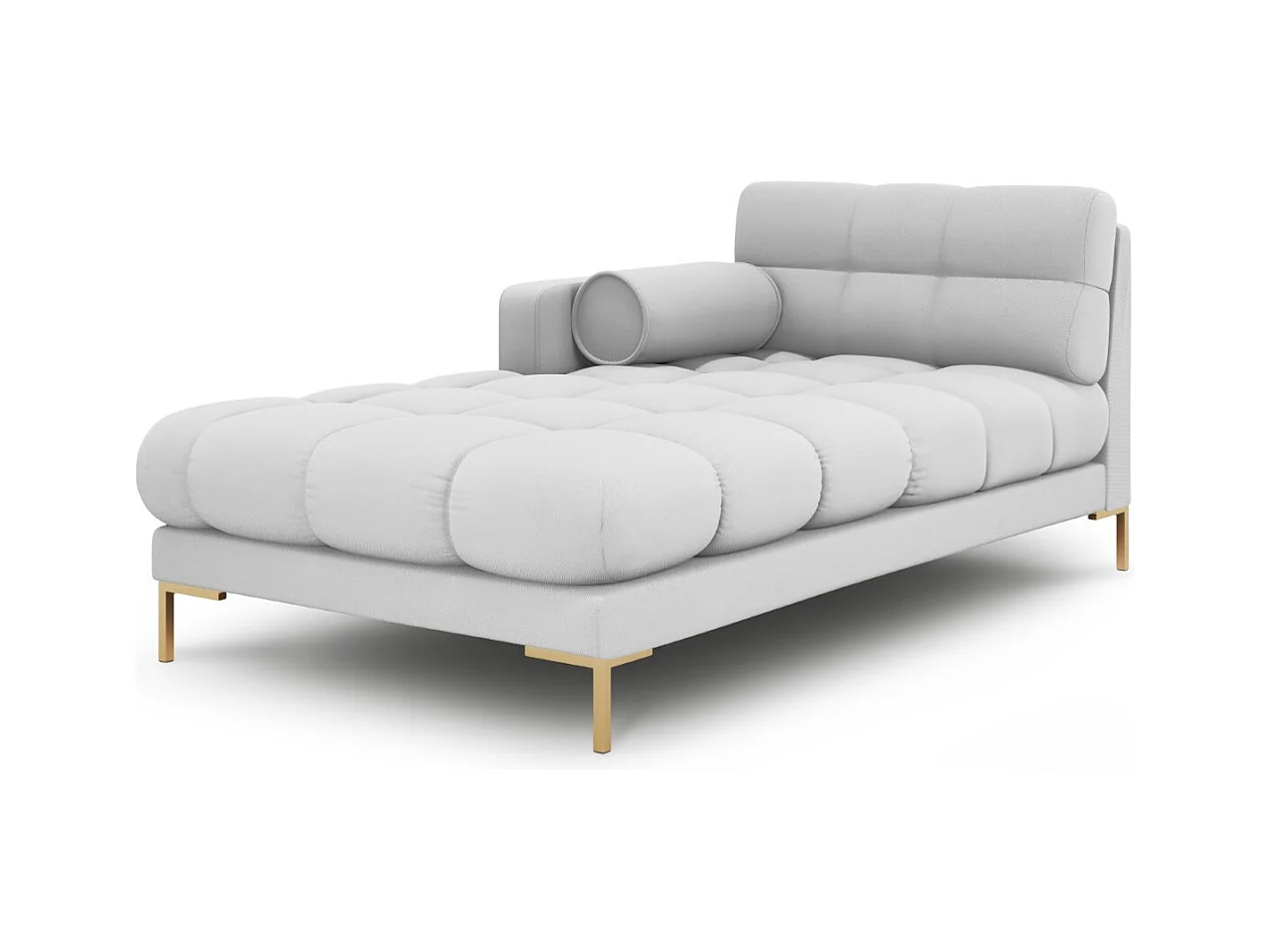 Cosmopolitan Design - Linker meridiaan "Bali" Structurele stof, Lichtgrijs - 185x102x75cm