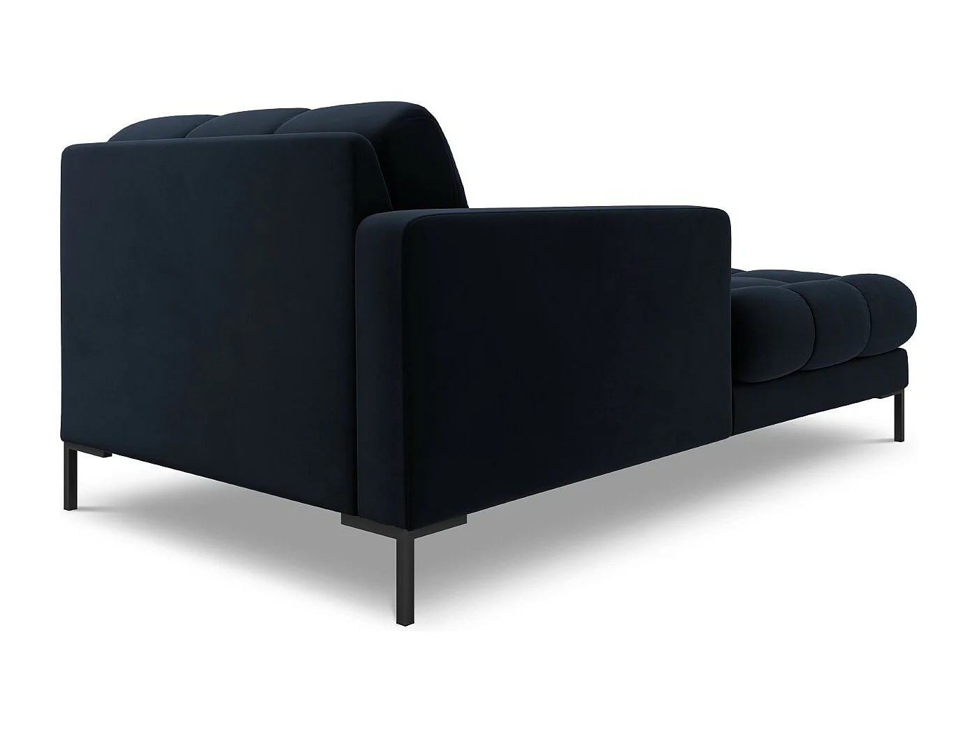 Cosmopolitan Design - Chaise longue de angulo izquierdo "Bali" de terciopelo azul oscuro - 185x102x75cm