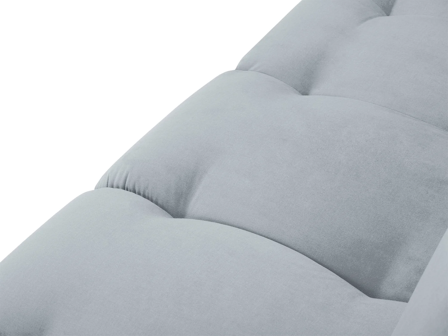 Cosmopolitan Design - Chaise longue direita "Hastings" 2 lugares em veludo azul claro - 216x102x75cm