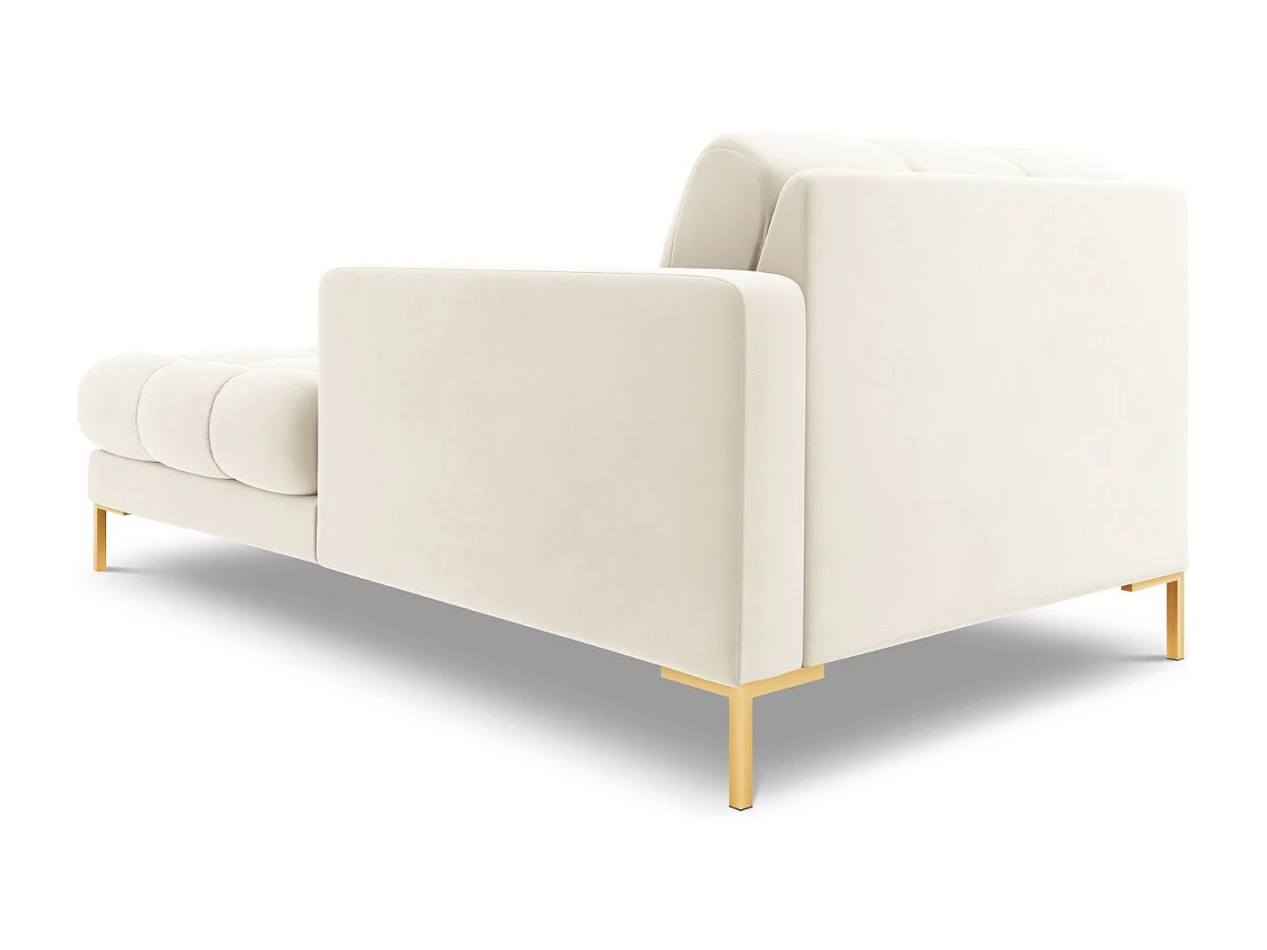 Cosmopolitan Design - Rechter chaise longue "Bali" Flueel, Lichtbeige - 185x102x75cm