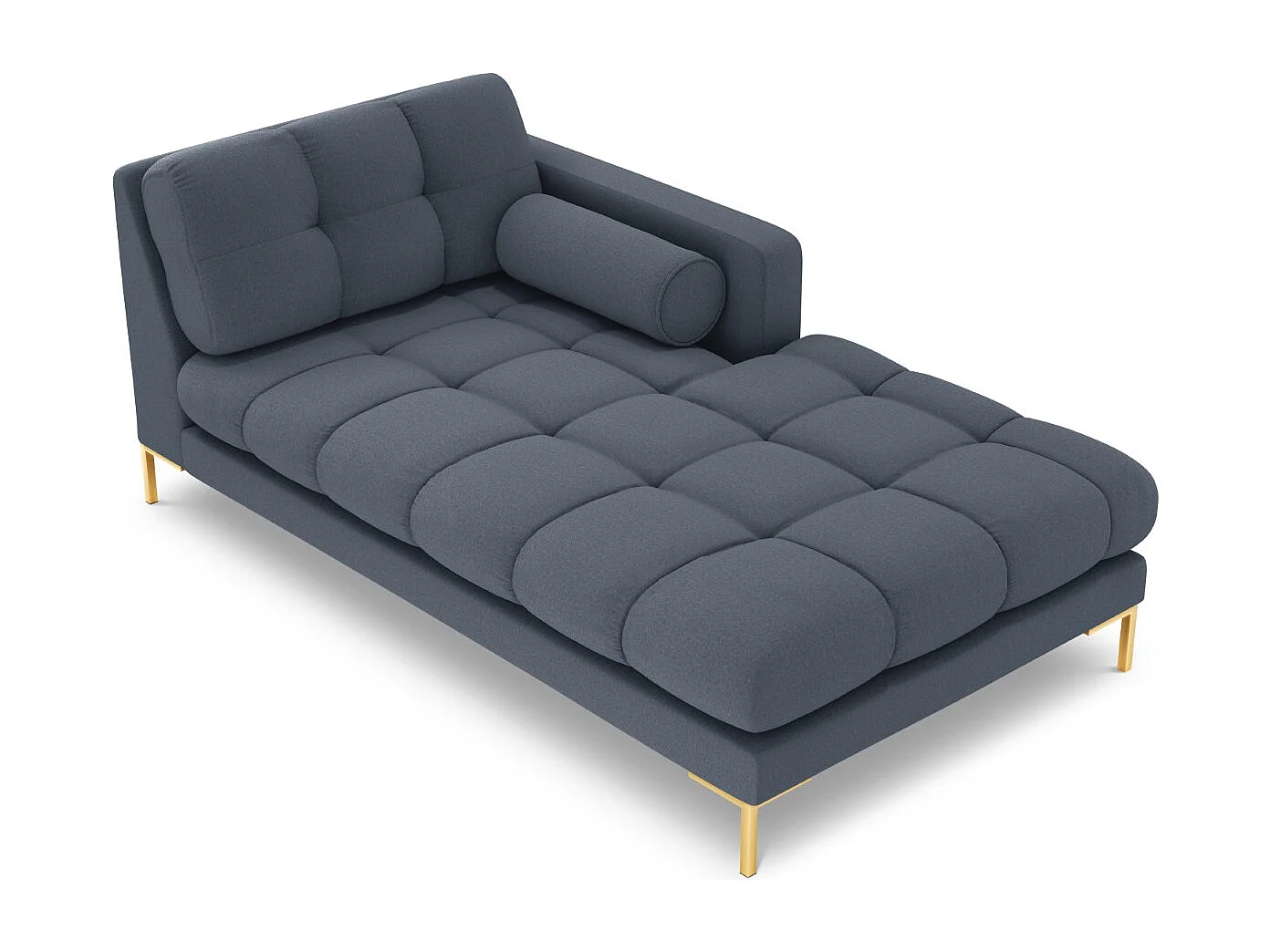 Cosmopolitan Design - Chaise longue destra "Bali" in tessuto strutturato blu scuro - 185x102x75cm