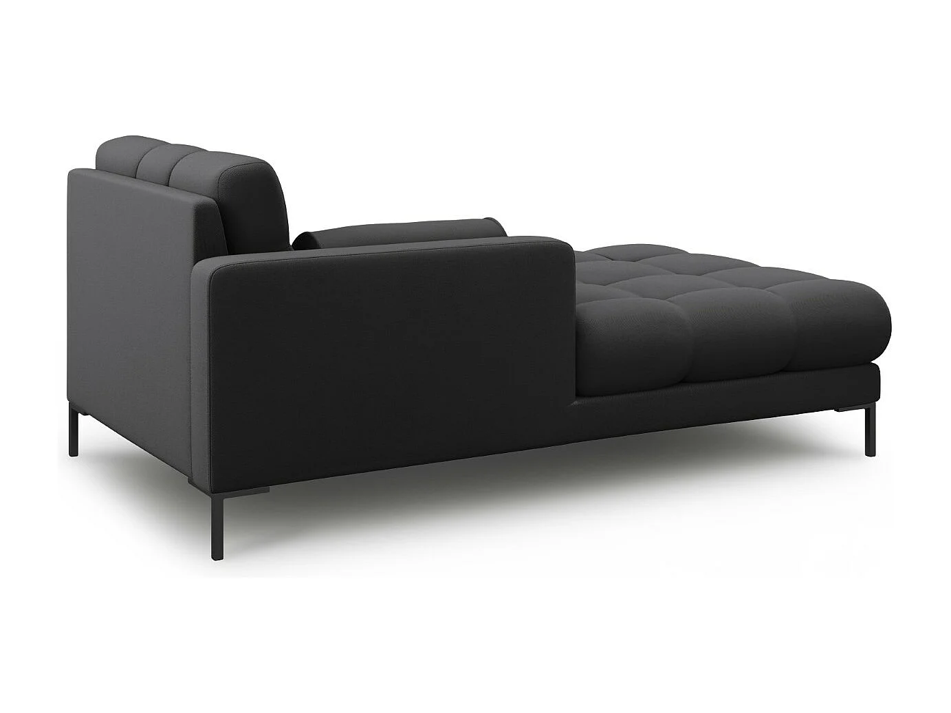 Cosmopolitan Design - Chaise longue de angulo izquierdo "Bali" de tejido estructural gris oscuro - 185x102x75cm