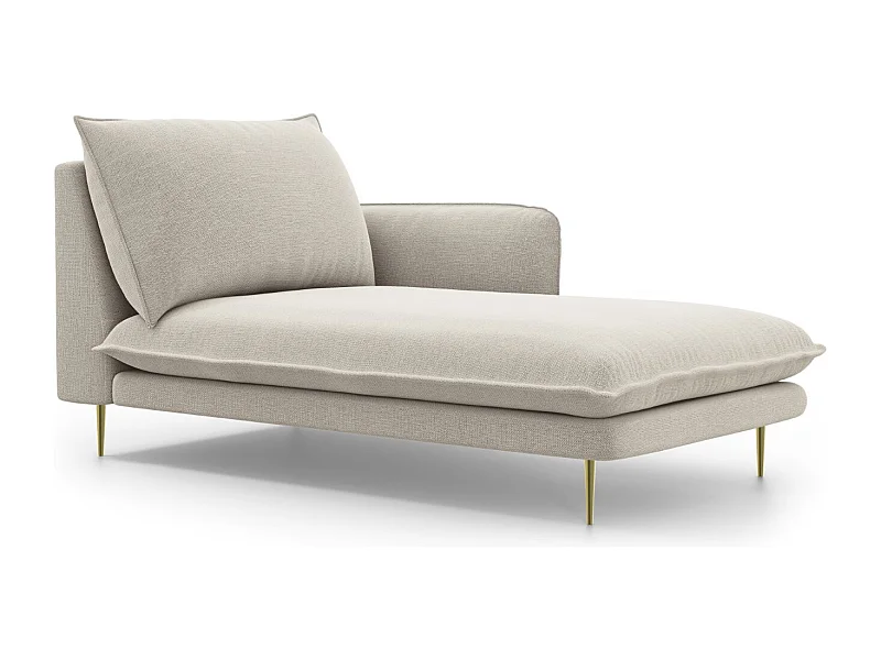 Cosmopolitan Design - Méridienne droite "Vienna" en tissu structurel beige clair - 170x110x95cm