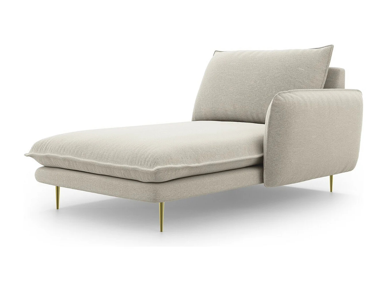 Cosmopolitan Design - Rechter chaise longue "Vienna" Structurele stof, Lichtbeige - 170x110x95cm