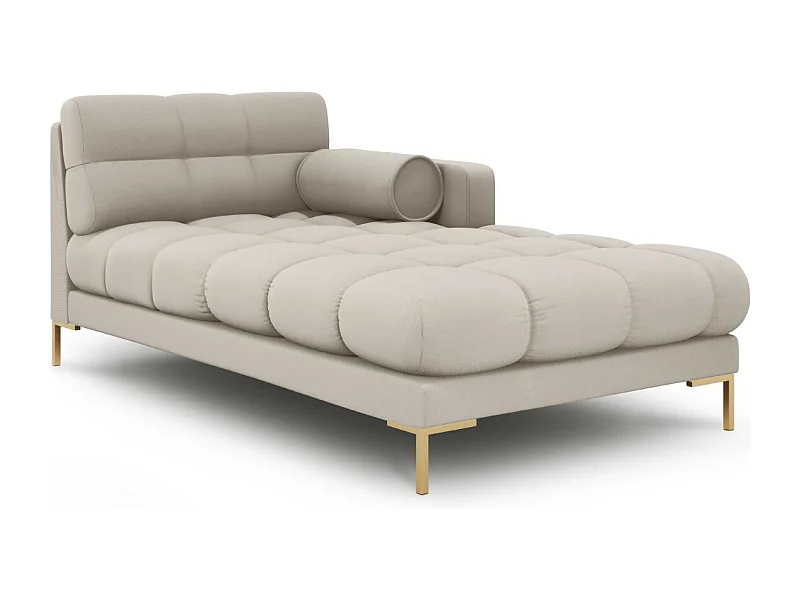 Cosmopolitan Design - Méridienne droite "Bali" en tissu structurel beige - 185x102x75cm