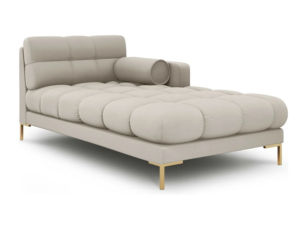 Cosmopolitan Design - Chaise longue de angulo derecho "Bali" de tejido estructural beige - 185x102x75cm