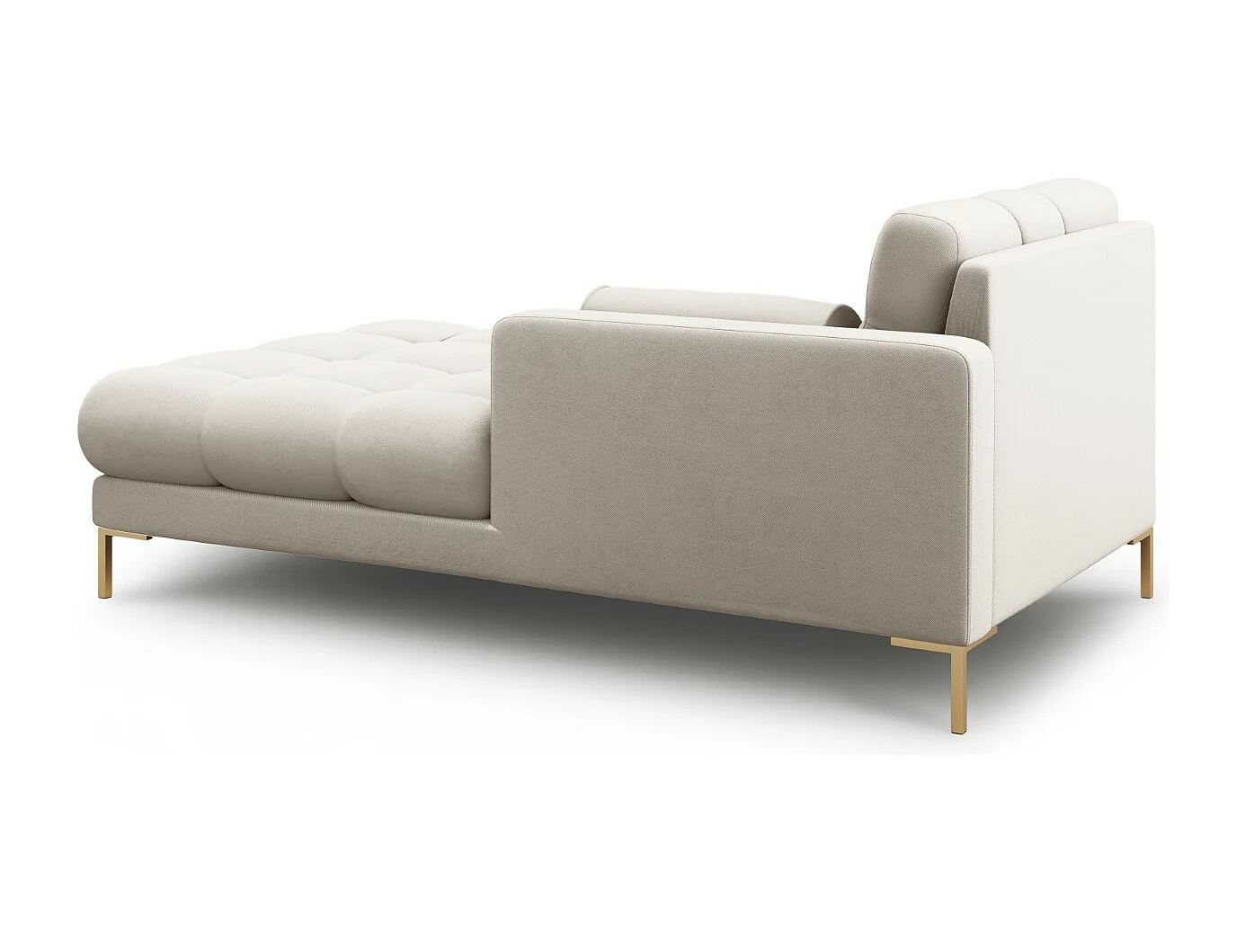 Cosmopolitan Design - Chaise longue de angulo derecho "Bali" de tejido estructural beige - 185x102x75cm