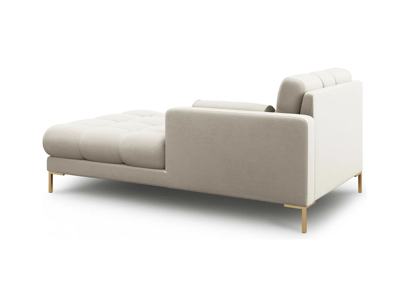 Cosmopolitan Design - Rechter chaise longue "Bali" Structurele stof, Beige - 185x102x75cm