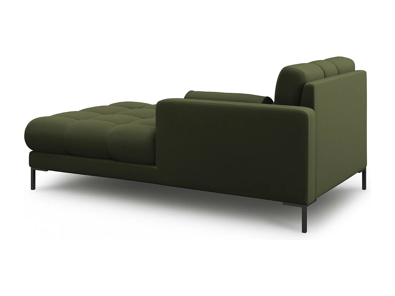 Cosmopolitan Design - Chaiselongue rechts "Bali" aus strukturiertem Stoff grün - 185x102x75cm