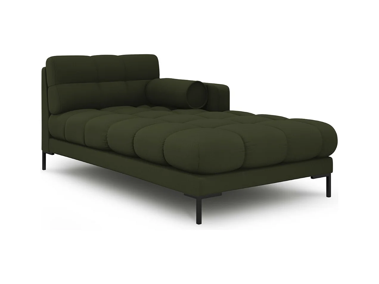 Cosmopolitan Design - Rechter chaise longue "Bali" Structurele stof, Groente - 185x102x75cm