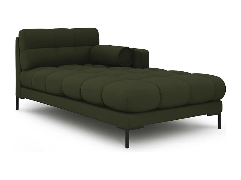 Cosmopolitan Design - Méridienne droite "Bali" en tissu structurel vert - 185x102x75cm