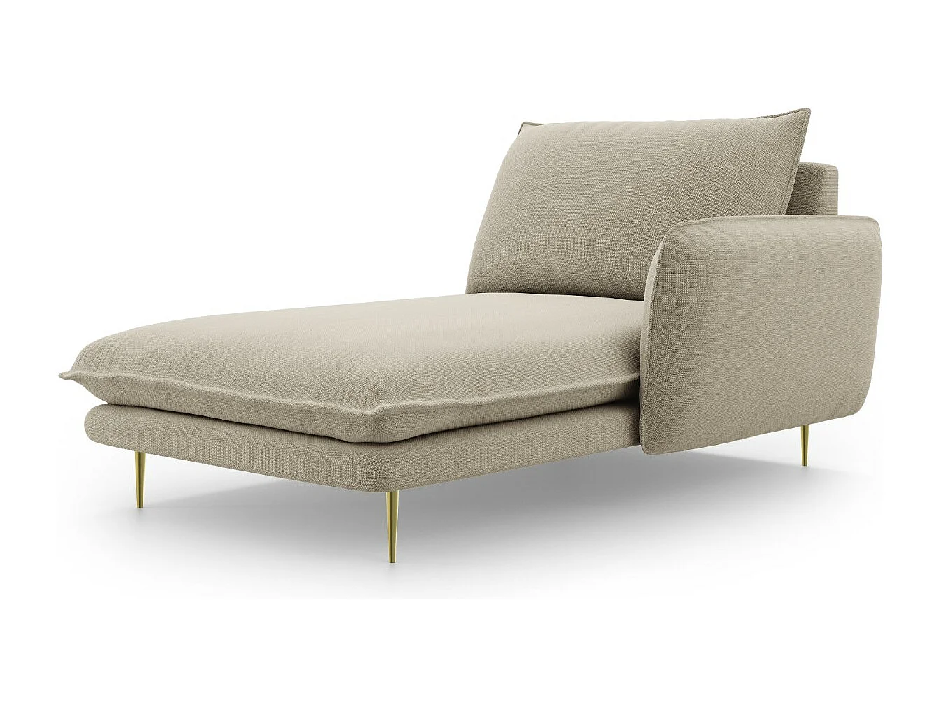 Cosmopolitan Design - Chaise longue de angulo derecho "Vienna" de tejido estructural beige - 170x110x95cm