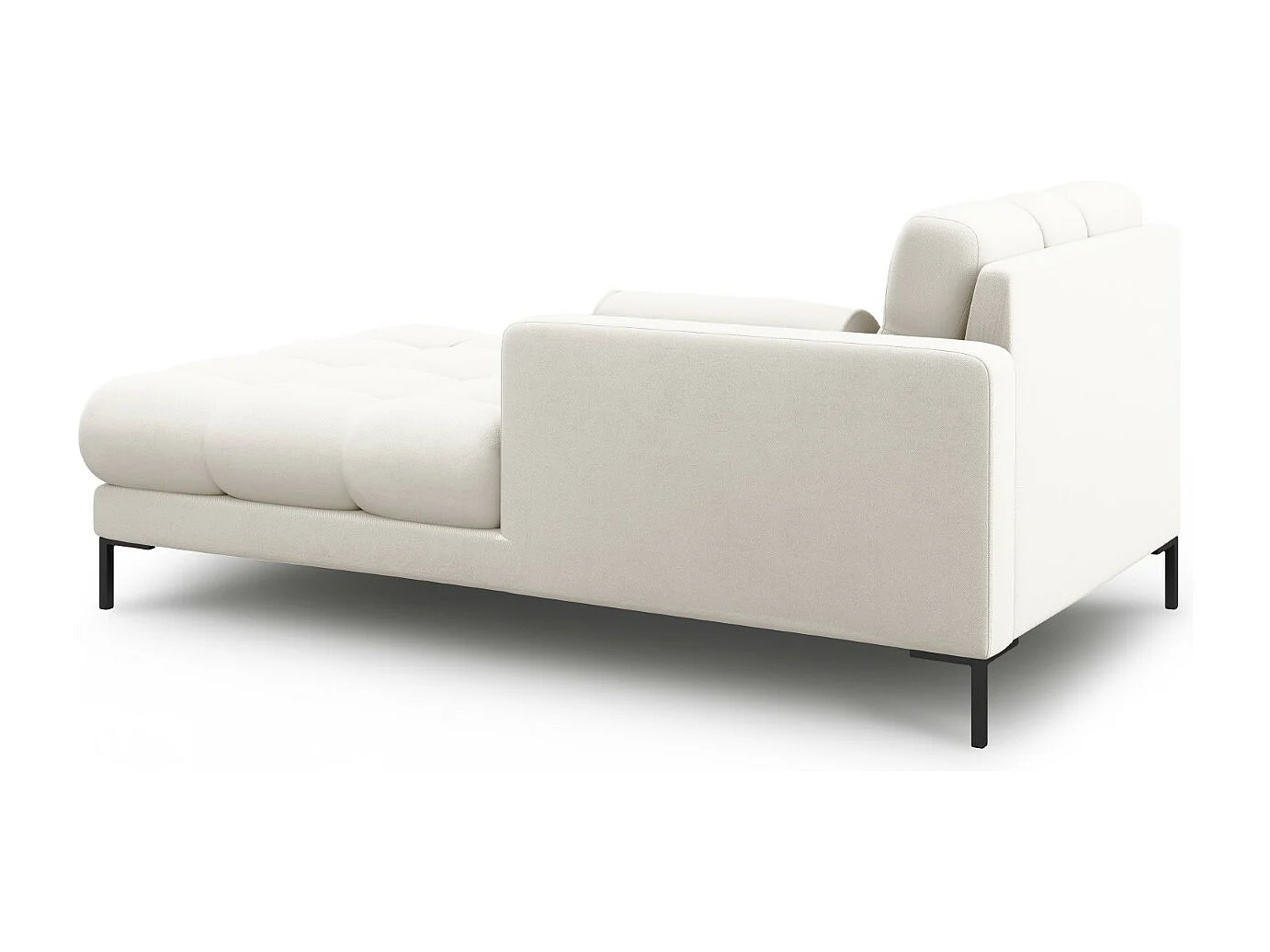 Cosmopolitan Design - Chaise longue de angulo derecho "Bali" de tejido estructural beige claro - 185x102x75cm