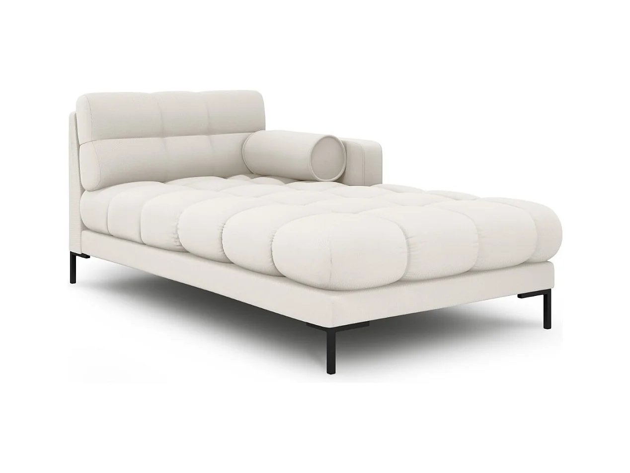 Cosmopolitan Design - Méridienne droite "Bali" en tissu structurel beige clair - 185x102x75cm