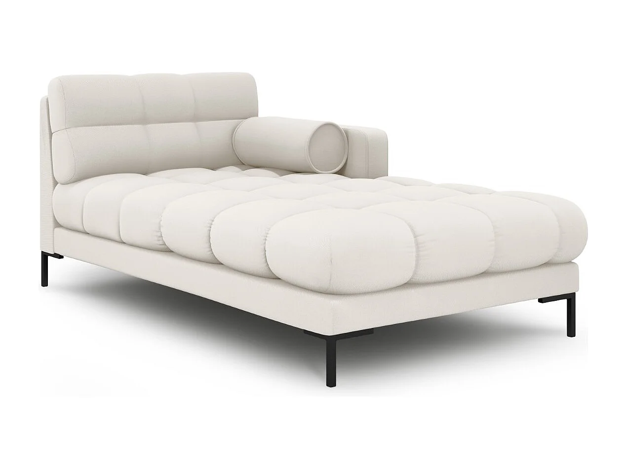 Cosmopolitan Design - Méridienne droite "Bali" en tissu structurel beige clair - 185x102x75cm