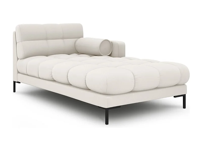 Cosmopolitan Design - Méridienne droite "Bali" en tissu structurel beige clair - 185x102x75cm