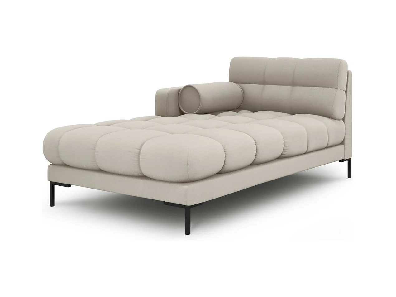 Cosmopolitan Design - Linker meridiaan "Bali" Structurele stof, Beige - 185x102x75cm