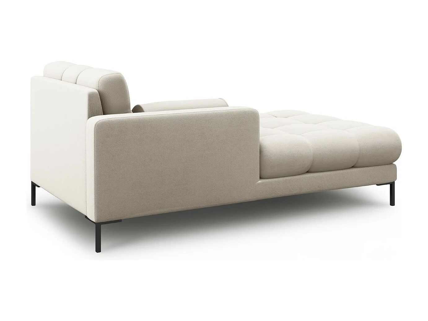 Cosmopolitan Design - Méridienne gauche "Bali" en tissu structurel beige - 185x102x75cm
